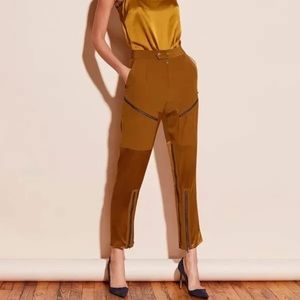 Fleur Du Mal Silk Skinny Leg Pants in Gold - NWT
